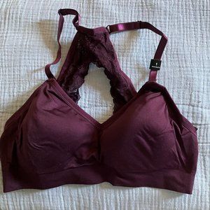 Torrid Lightly Lined Seamless Flirt Racerback Bralette; Size 1 (14-16); Dk Red